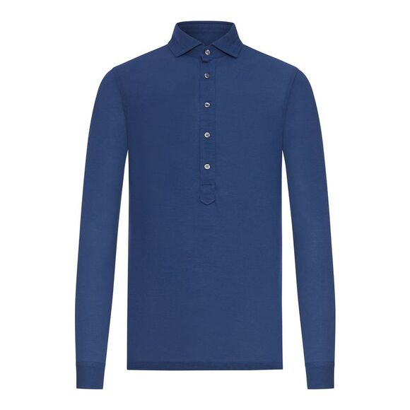 Nome G Men Long-Sleeved Polo Shirt In Lightweight Cotton